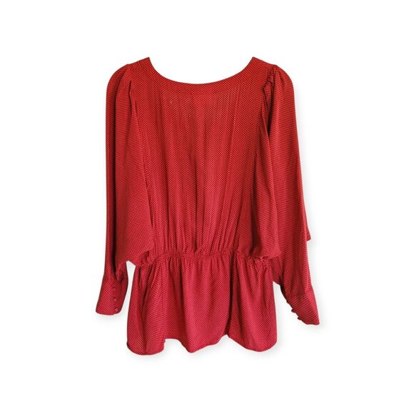 Anthropologie Maeve Red Polka Dot Dolman Blouse Sz S - Picture 4 of 11